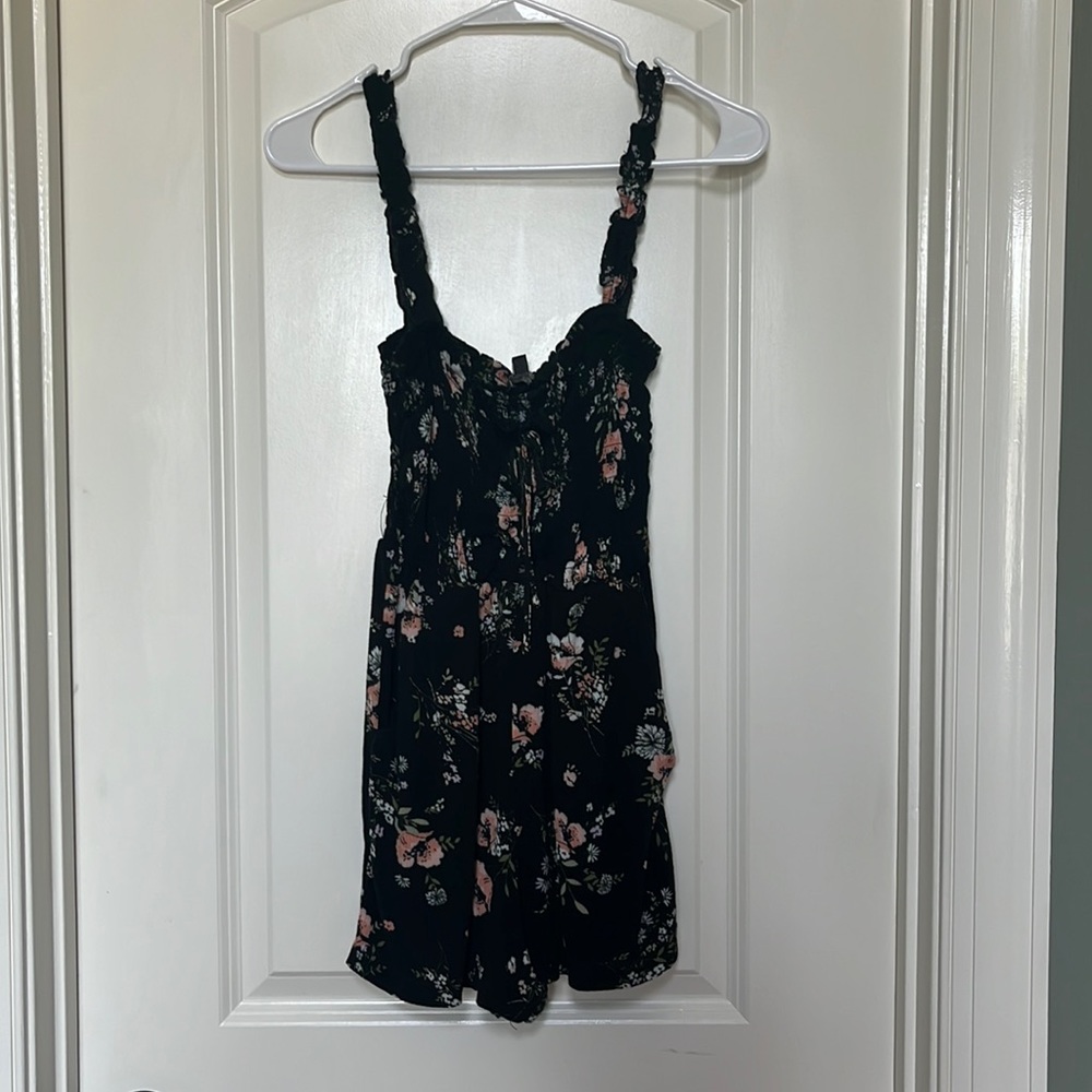 Black Floral Romper